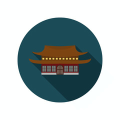 Tibet temple color icon. Flat design