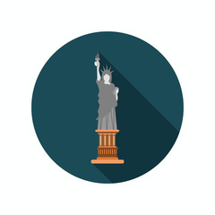 The Statue of Liberty color icon. Flat design