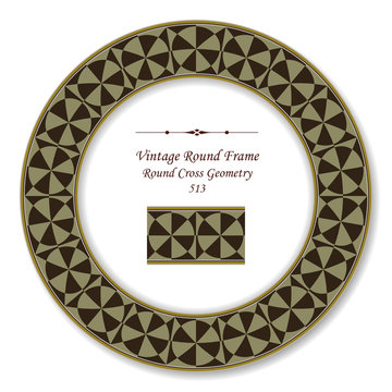 Vintage Round Retro Frame 513 Round Cross Geometry
