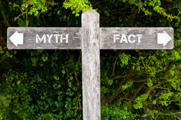Myth versus Fact directional signs - 121044832