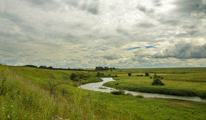Obraz premium Summer landscape.River Upa in Tula region,Russia.