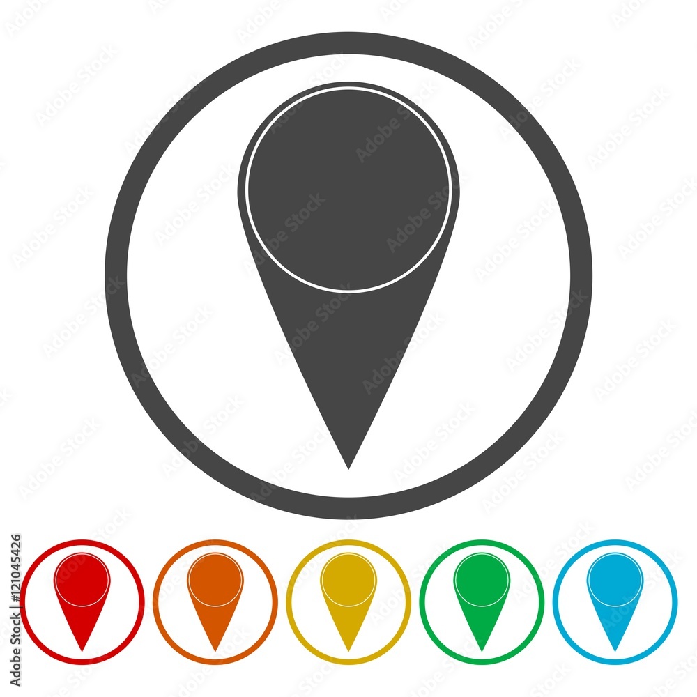Poster set of map pointers