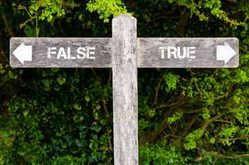 False versus True directional signs