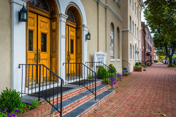 Fototapeta na wymiar Downtown Baptist Church, in the Old Town of Alexandria, Virginia