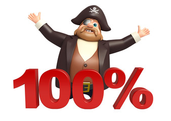 Pirate with 100% sign