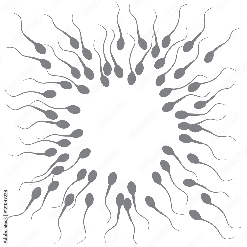 Wall mural Vector background sperm that runs towards the egg, Competition c