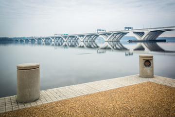 The Woodrow Wilson Bridge and Potomac River, seen from Alexandri