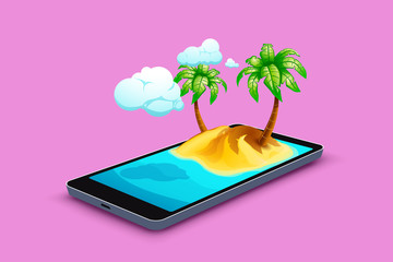 smartphone with island