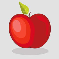 trendy  vector red apple illustration