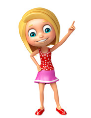 kid girl with Pointing Pose