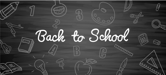 Blackboard background with drawings