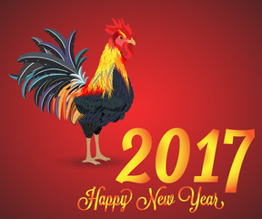 Year of Rooster Celebrating New Year 2017 vector illustration, Graphics Elements, Greeting Card, Chinese New Year