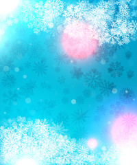 Background blue for greeting cards with snowflakes and abstract pattern