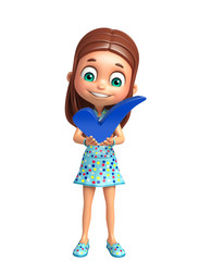 kid girl with Right sign