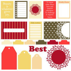 Vector signs and symbols for organized your planner.