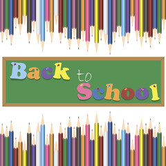 School background with pencils.