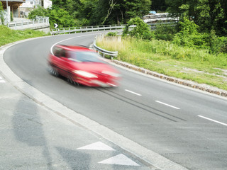 fast car in the curve