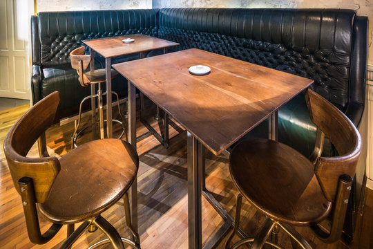 Leather Booth In A Modern Restaurant Interior