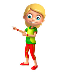 Kid girl with Chalk stick