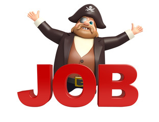 Pirate with Job sign
