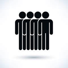Black four people man figure with drop shadow