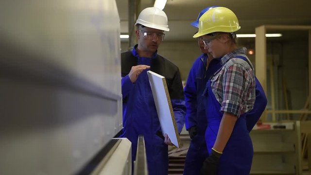 Group of students in woodwork training course