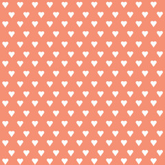 Seamless vector pattern with white hearts on pastel background