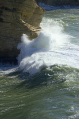 Splash of water. Storm on the sea in Beirut, Lebanon
