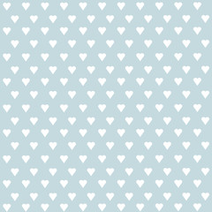 Seamless vector pattern with white hearts on pastel background