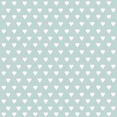 Seamless vector pattern with white hearts on pastel background