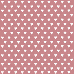 Seamless vector pattern with white hearts on pastel background