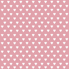 Seamless vector pattern with white hearts on pastel background