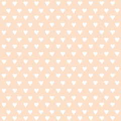 Seamless vector pattern with white hearts on pastel background