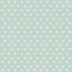 Seamless vector pattern with white hearts on pastel background