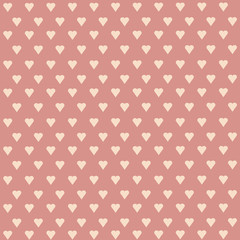 Seamless vector pattern with white hearts on pastel background