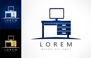 Computer. Computer desk logo