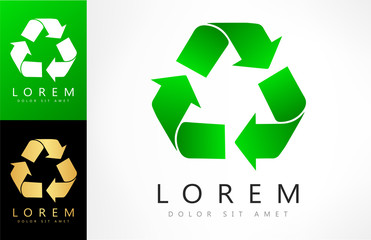 Green recycle logo vector