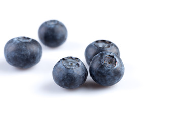 Blueberries on white background