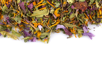 Dried herbal tea leaves