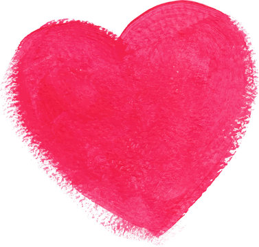 Pink acrylic color textured painted heart