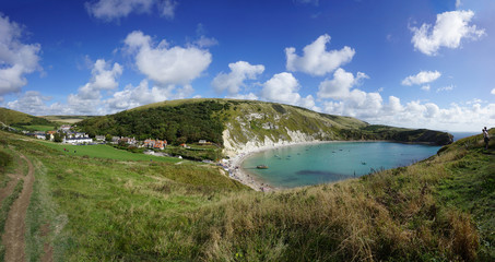 Lulworth Cove on the English Jurassic Coast in Dorset, England