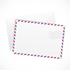 Fototapeta premium White paper vector airmail envelope