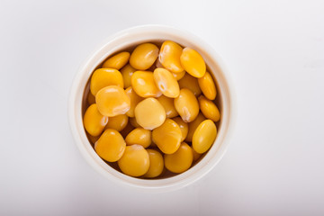 Pickled broad beans.