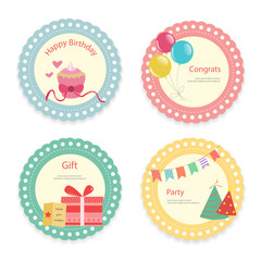 Set of vintage labels and invitations, vector design