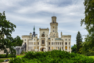 Fototapeta na wymiar The Hluboka Castle in Hluboka nad Vltavou, Czech Republic