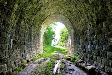 Long underground brick tunnel