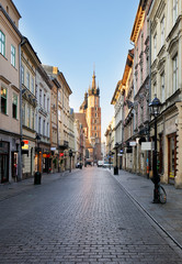 Fototapeta Krakow street to cathedral, Poland obraz