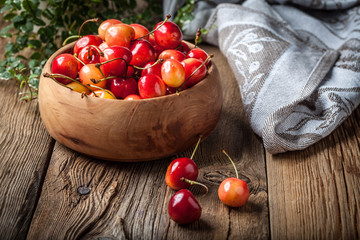 Freshly harvested cherrie.