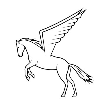 mythical horse Pegasus on a white background