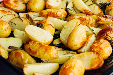 Potatoes out of the oven